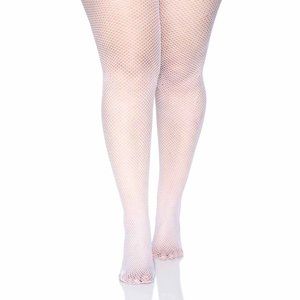 New Cathy Rose Sheer High Fashion White Queen Size Fish Net Tights Stockings.